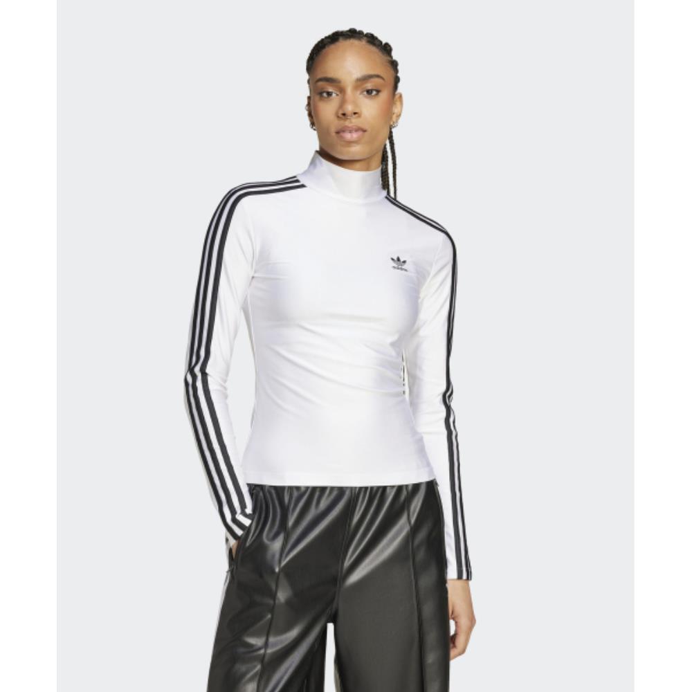 Tシャツ・カットソー adidas 3S Turtleneck Long Sleeve Tee White JG1535