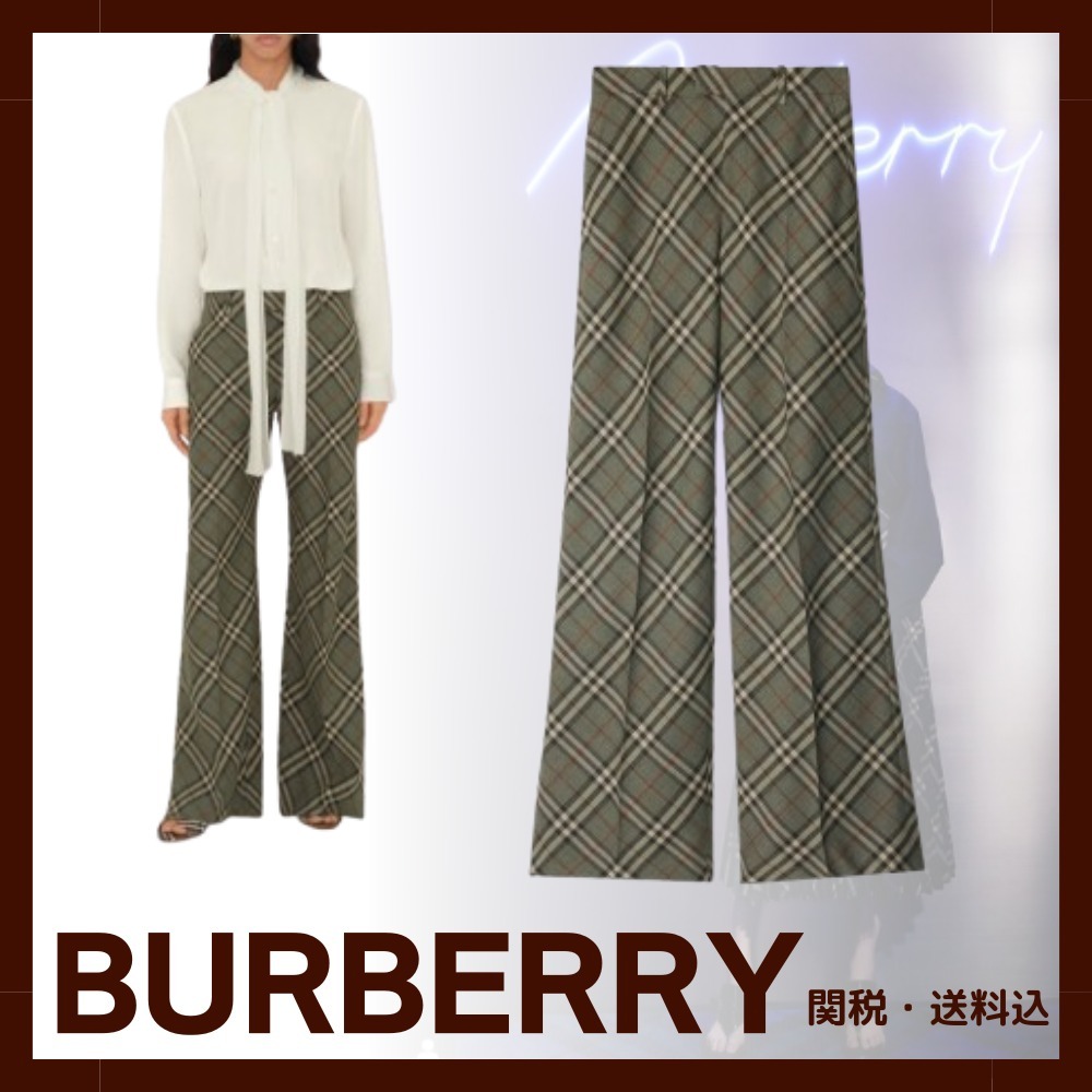 新作☆【BURBERRY】チェック ウール テーラードトラウザー