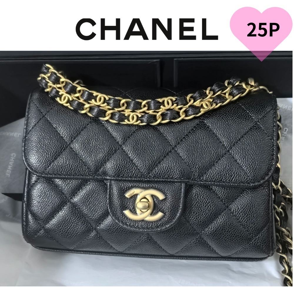 25P 大注目【CHANEL】キャビア ミニフラップバッグ 完売前に！！