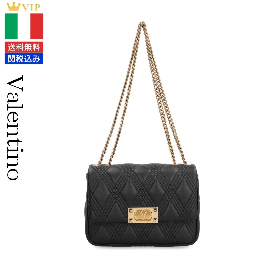 VIP【送料無料関税込】Valentino Black Quiltie 67 Shoulder Bag