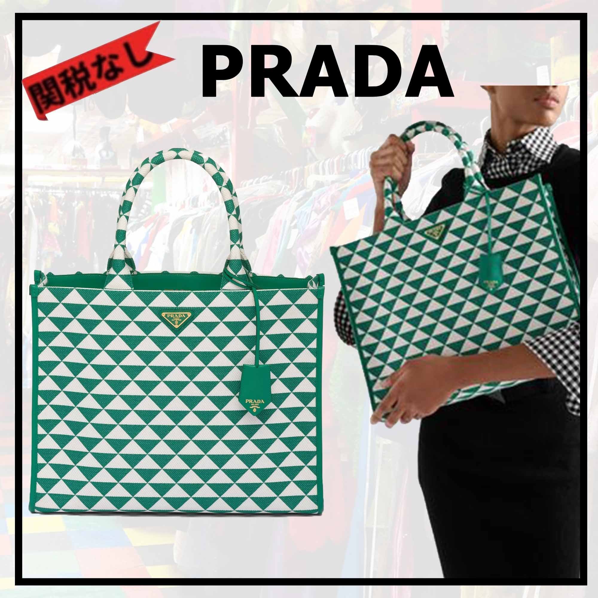 セール プラダ【PRADA】ロゴ刺繍 スモール トートバッグ