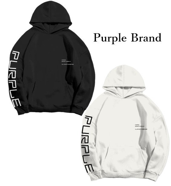 関税込 Purple Brand フレンチテリー プルオーバー パーカー