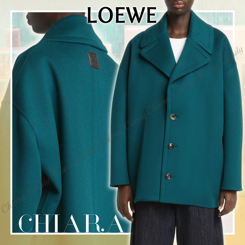 【25SS NEW】LOEWE / ウール シングルブレストショートコート