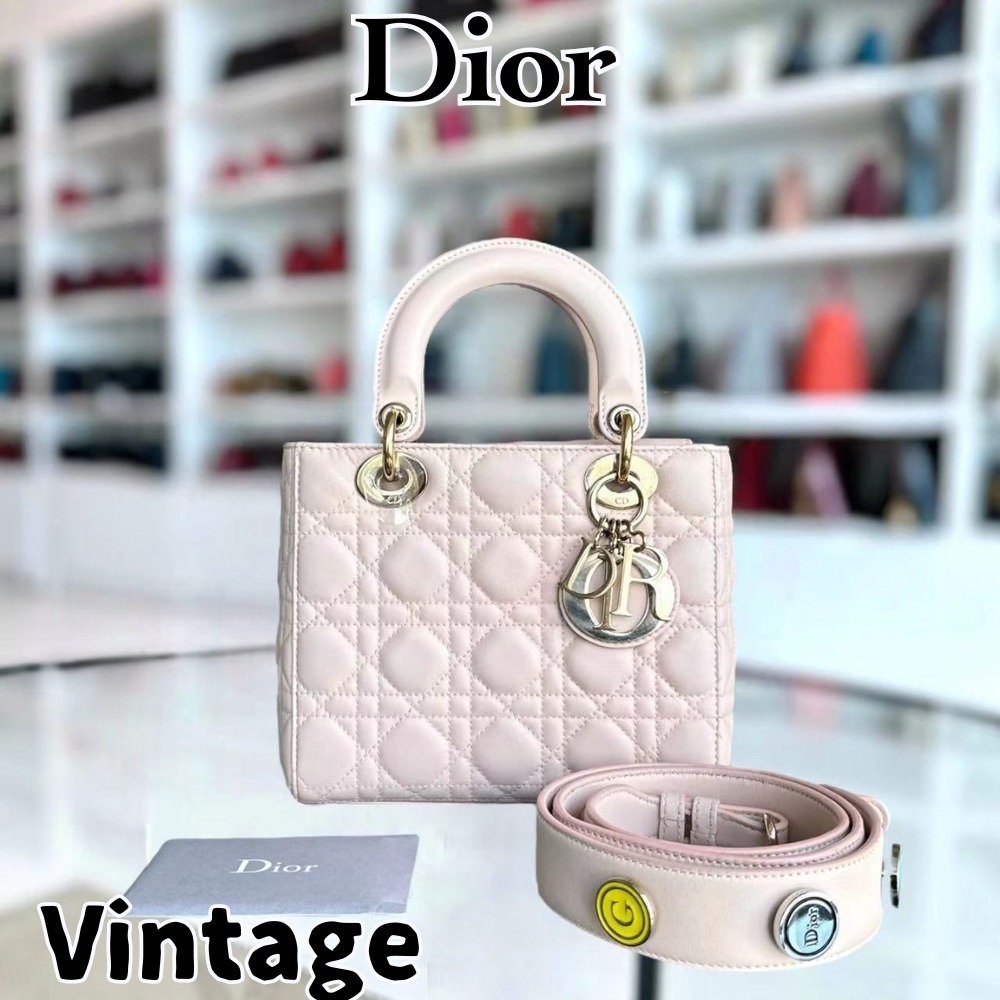 【ヴィンテージ】Rank:S☆Dior Sakura Pink Small Cannage ABC