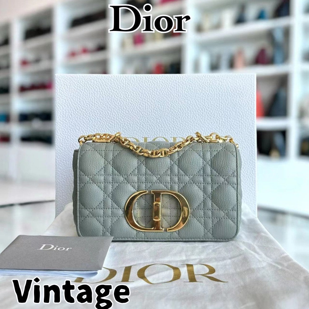 【ヴィンテージ】Rank:S☆Dior Gray Caro Small Cannage バック