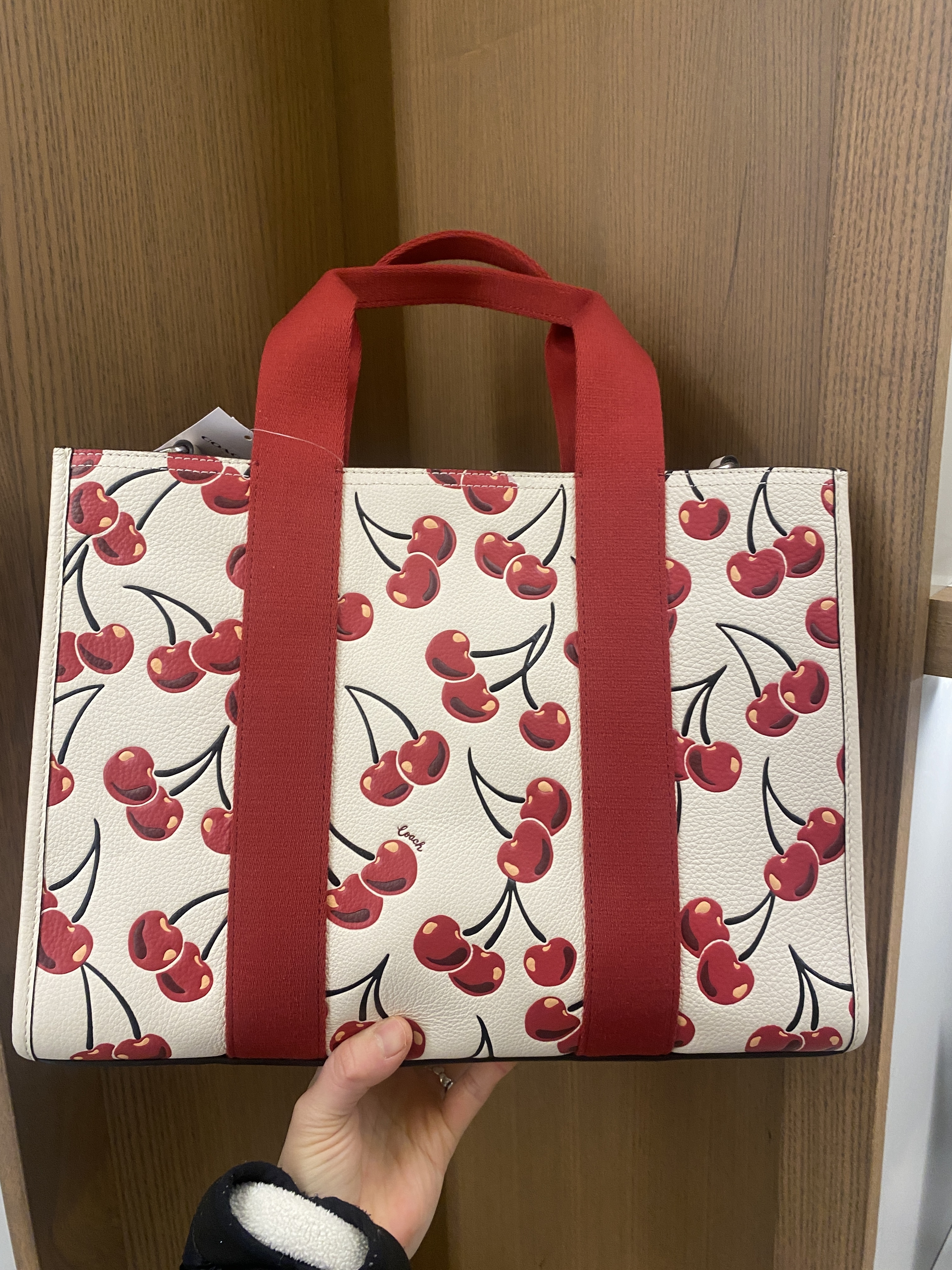 【COACH】さくらんぼ柄＊A4収納 本革 2WAY スミス トート CZ776