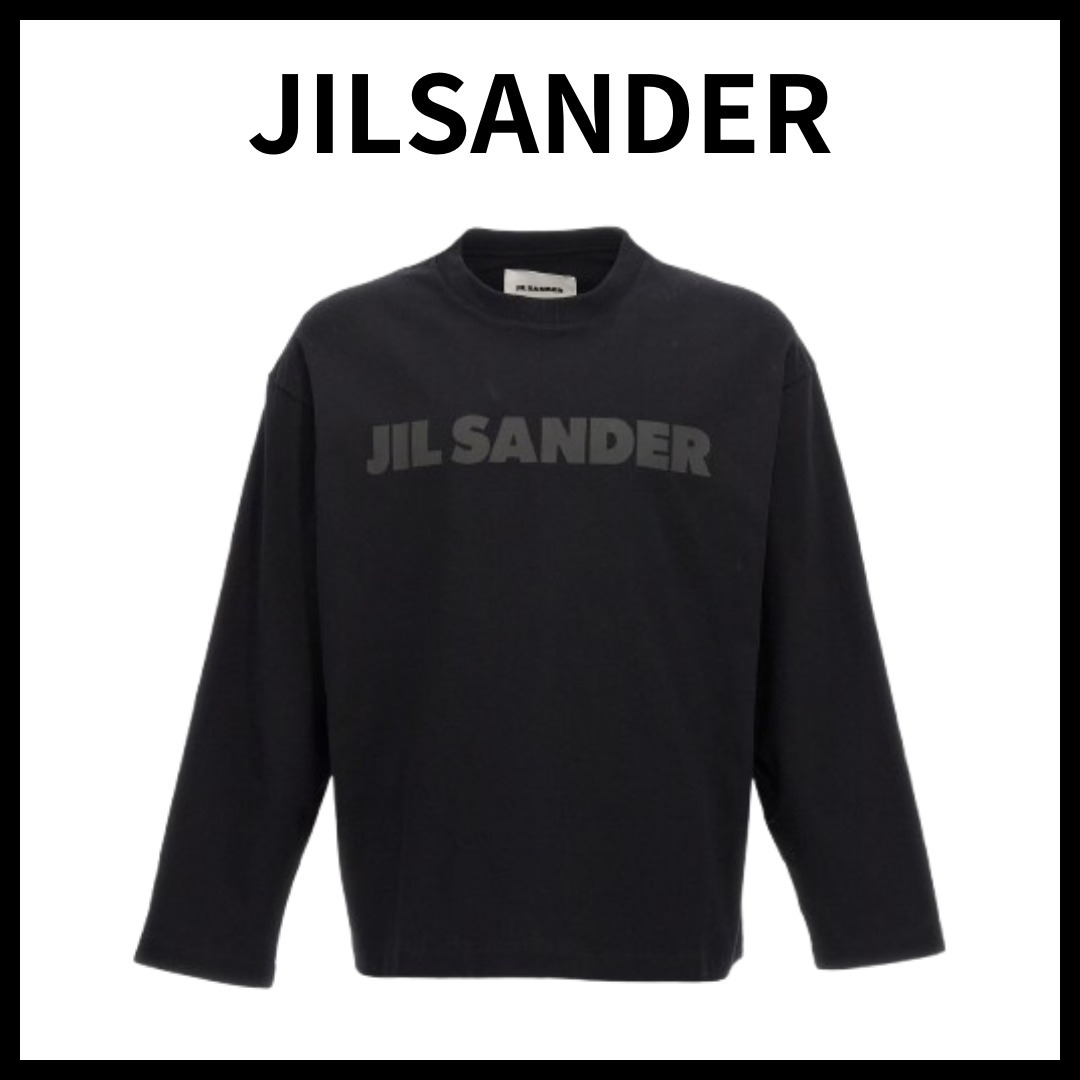 JILSANDERジルサンダー ロゴプリント長袖Tシャツ ブラック