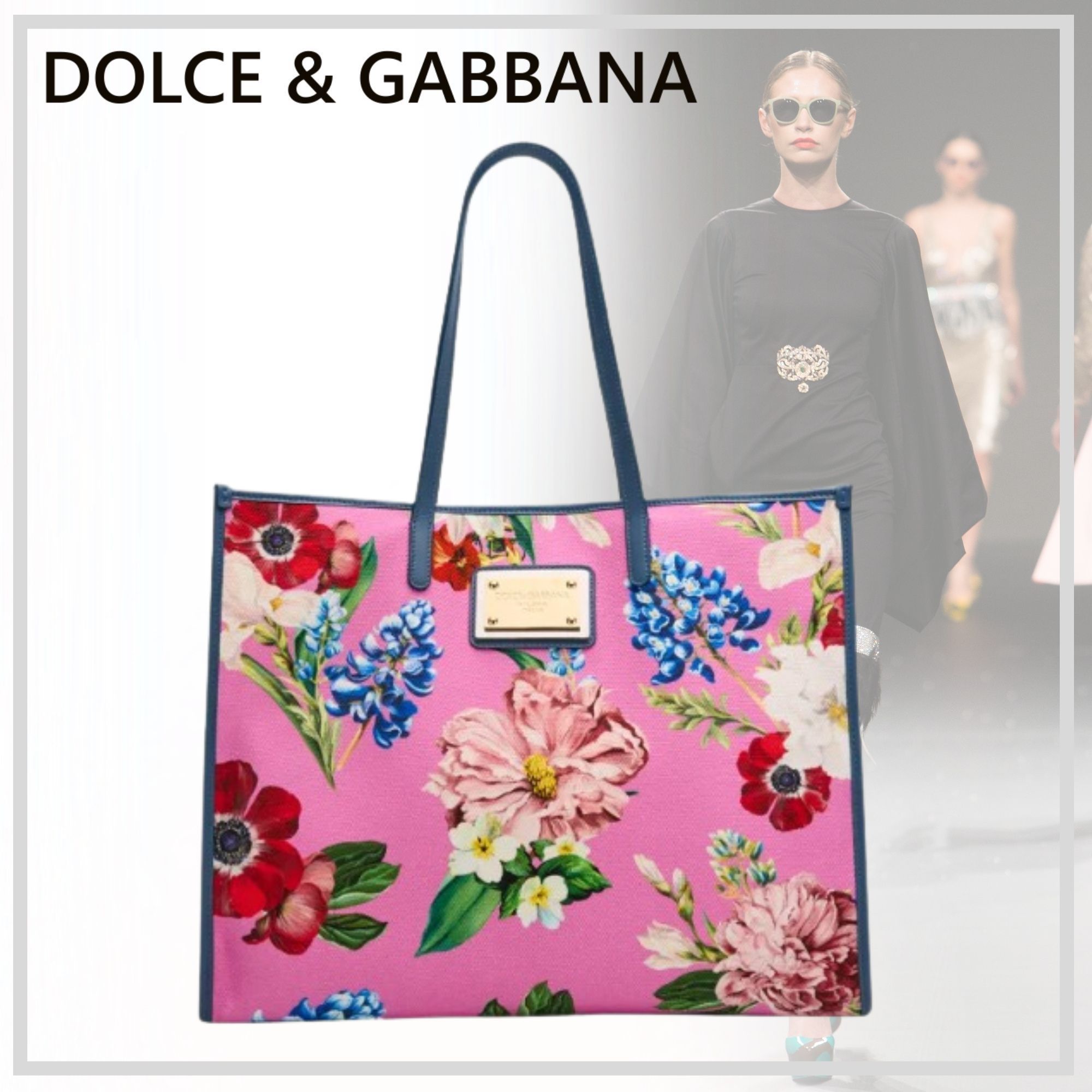 トレンド感UP【D&G】フローラル キャンバス トートバッグ 25SS