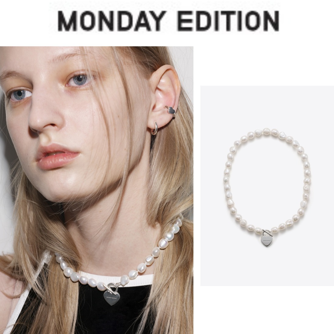 ネックレス・ペンダント The Baroque Pearl and ME Heart Necklace