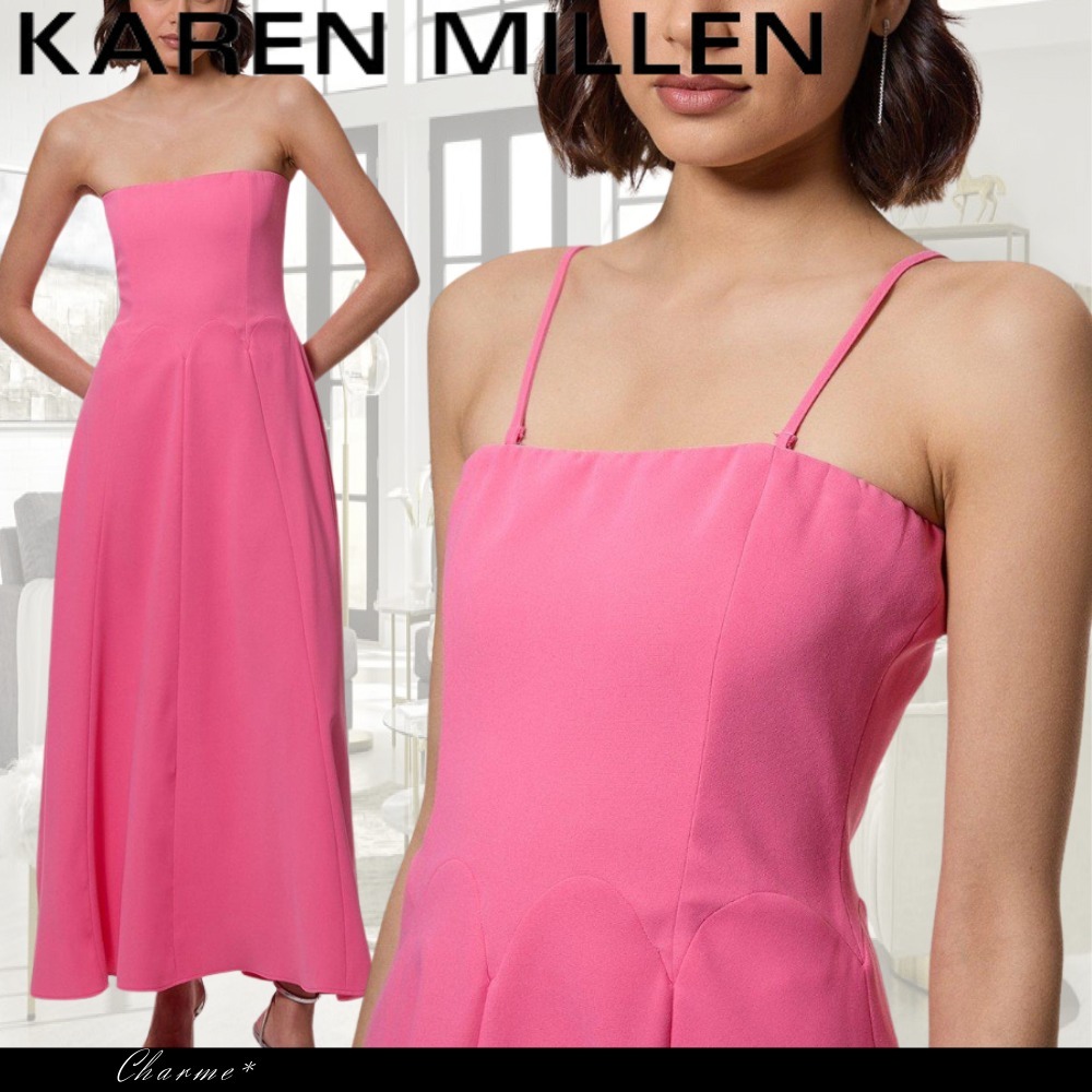 KAREN MILLEN ロング丈 ワンピース ドレス チューブトップ
