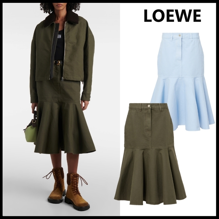 【LOEWE】ロエベ コットン ミディスカート