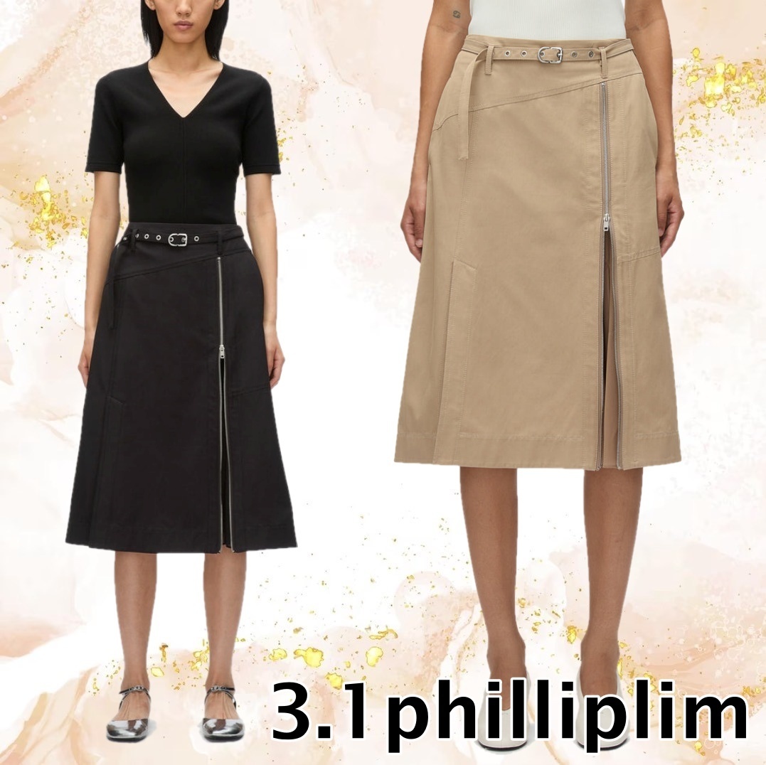 【3.1 Phillip Lim】ユーティリティスカート シフォンゴデット