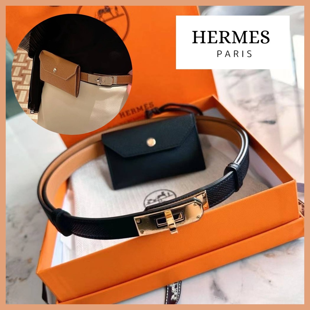【日替わりで使い分けもok】HERMES ケリーポケット 18ベルト