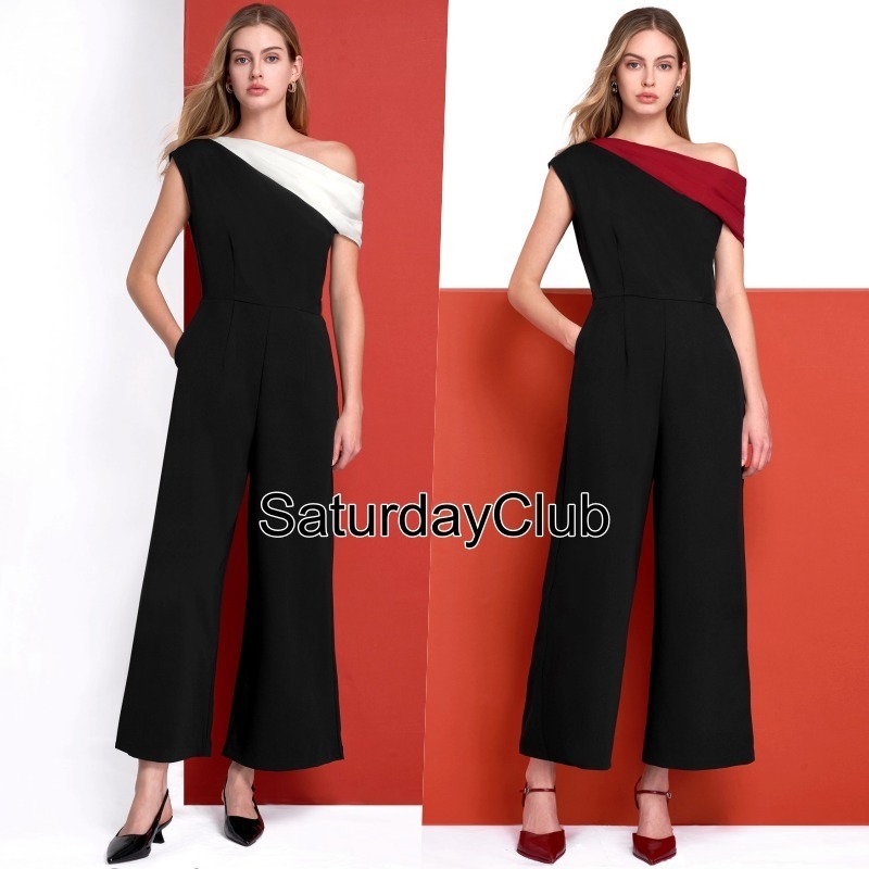 ☆SaturdayClub☆ アシンメトリーショルダー ジャンプスーツ