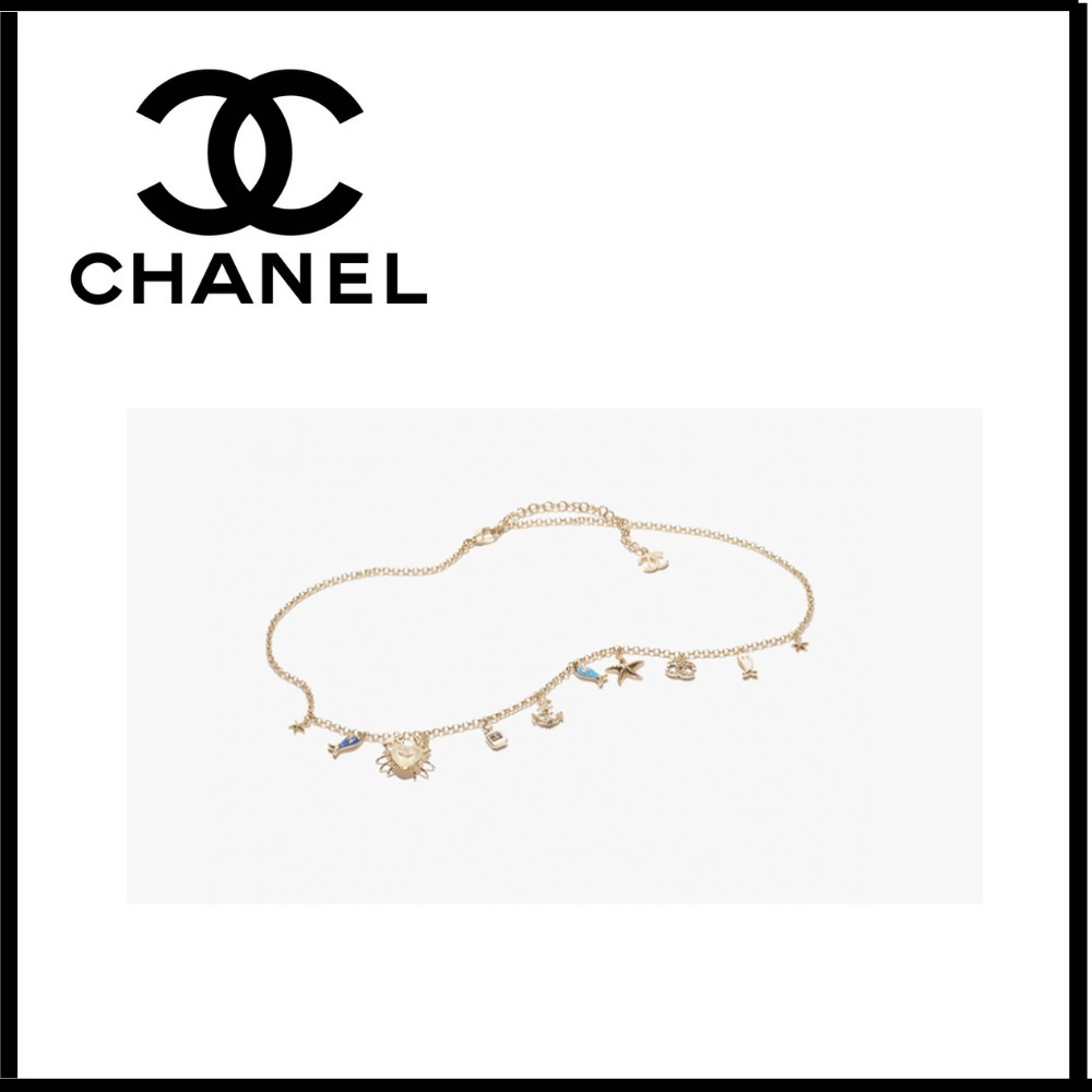 【国内直営/即納25C】CHANELチェーンベルト 魚 グラスストーン