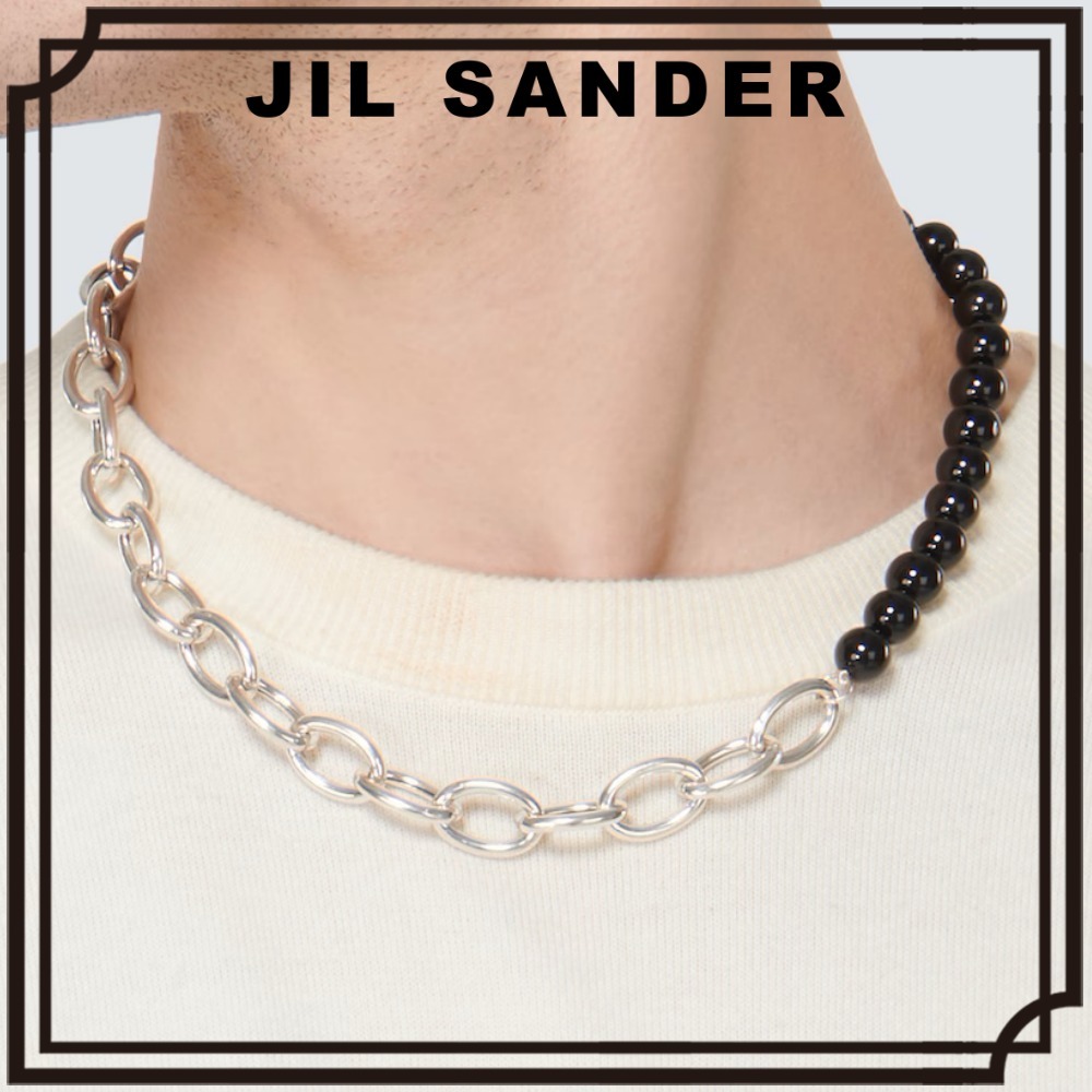 【残りわずか】JIL SANDER ビーズ＆シルバーネックレス 関税なし