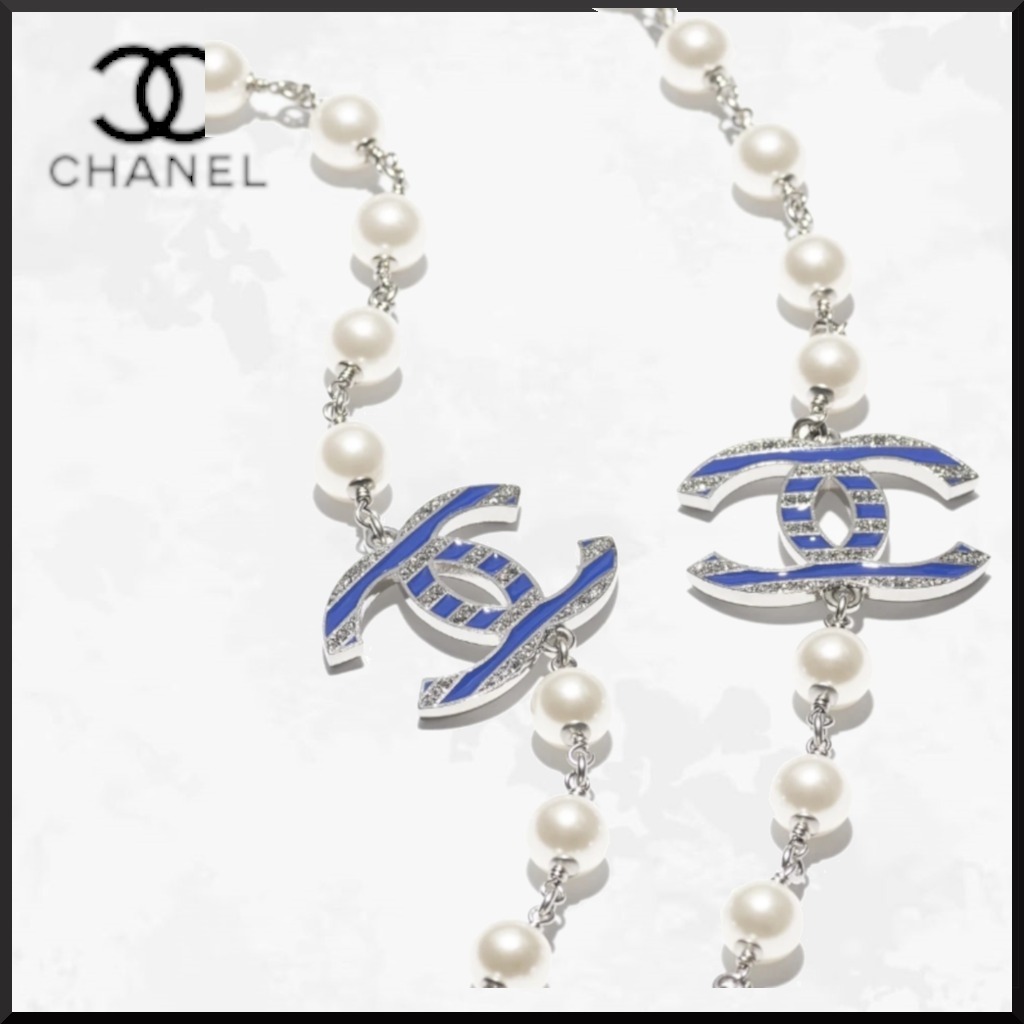 シルバー＆ブルー♪【CHANEL】ネックレス