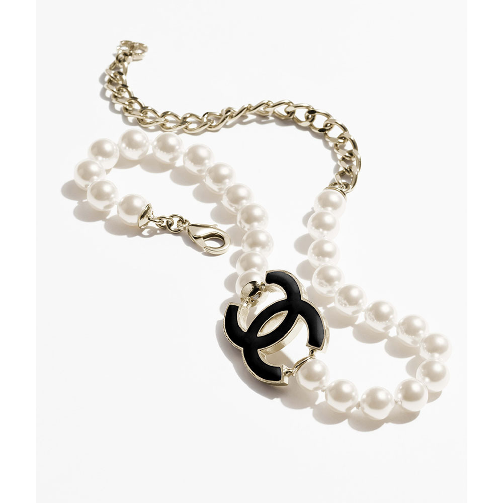 【シャネル★パール×CCが可愛い】チョーカー ロゴ ネックレス パールxCCロゴ☆可愛い】CHANEL☆チョーカー ネックレス