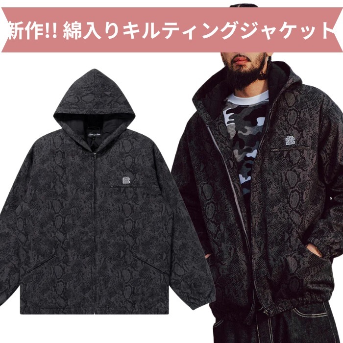 《ブラックアイパッチ》パイソン柄 ジップフーデイー ジャケット