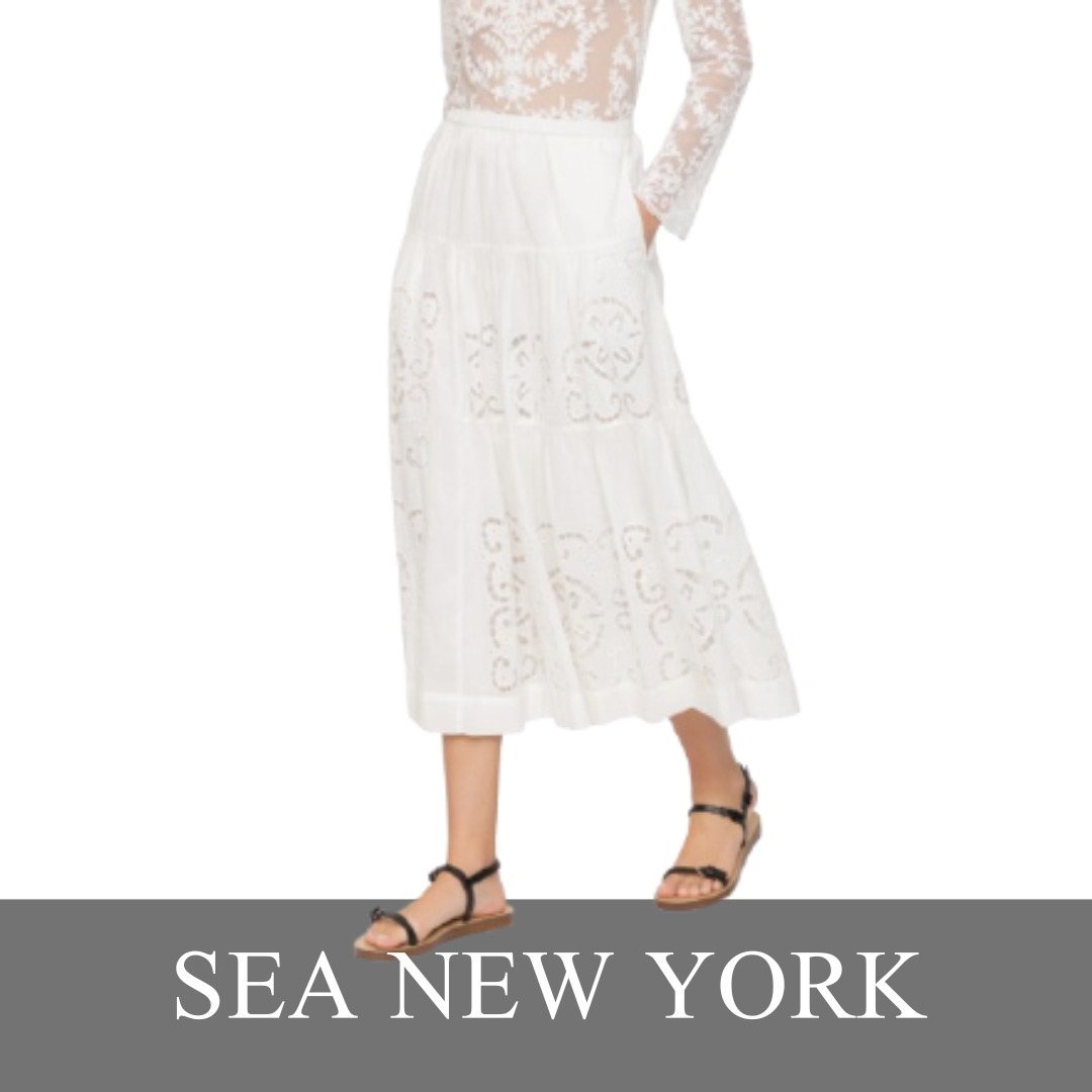 ★SEA NY★ダリア アイレット スカート ホワイト★送関込