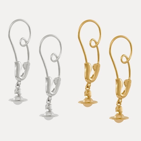 ★ vivienne westwood 安全ピン オーブチャーム付き ピアス ★