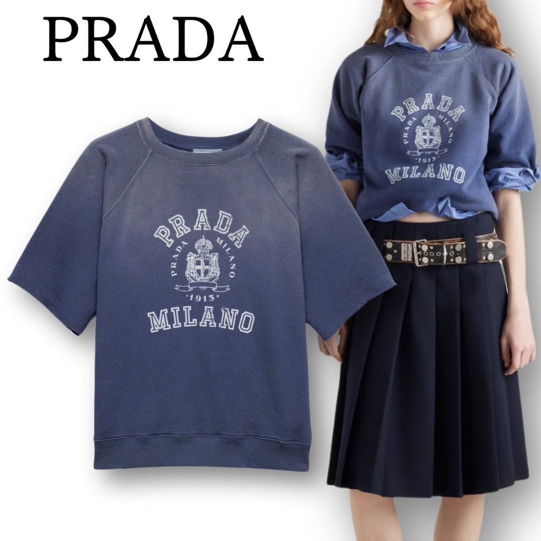 ロゴプリント オーバーサイズ フリースコットンTシャツ