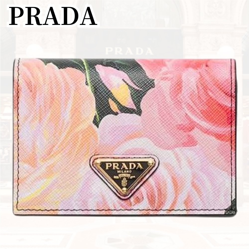 日本未入荷★PRADA*特別な日を彩る*小さなプリント柄 ウォレット