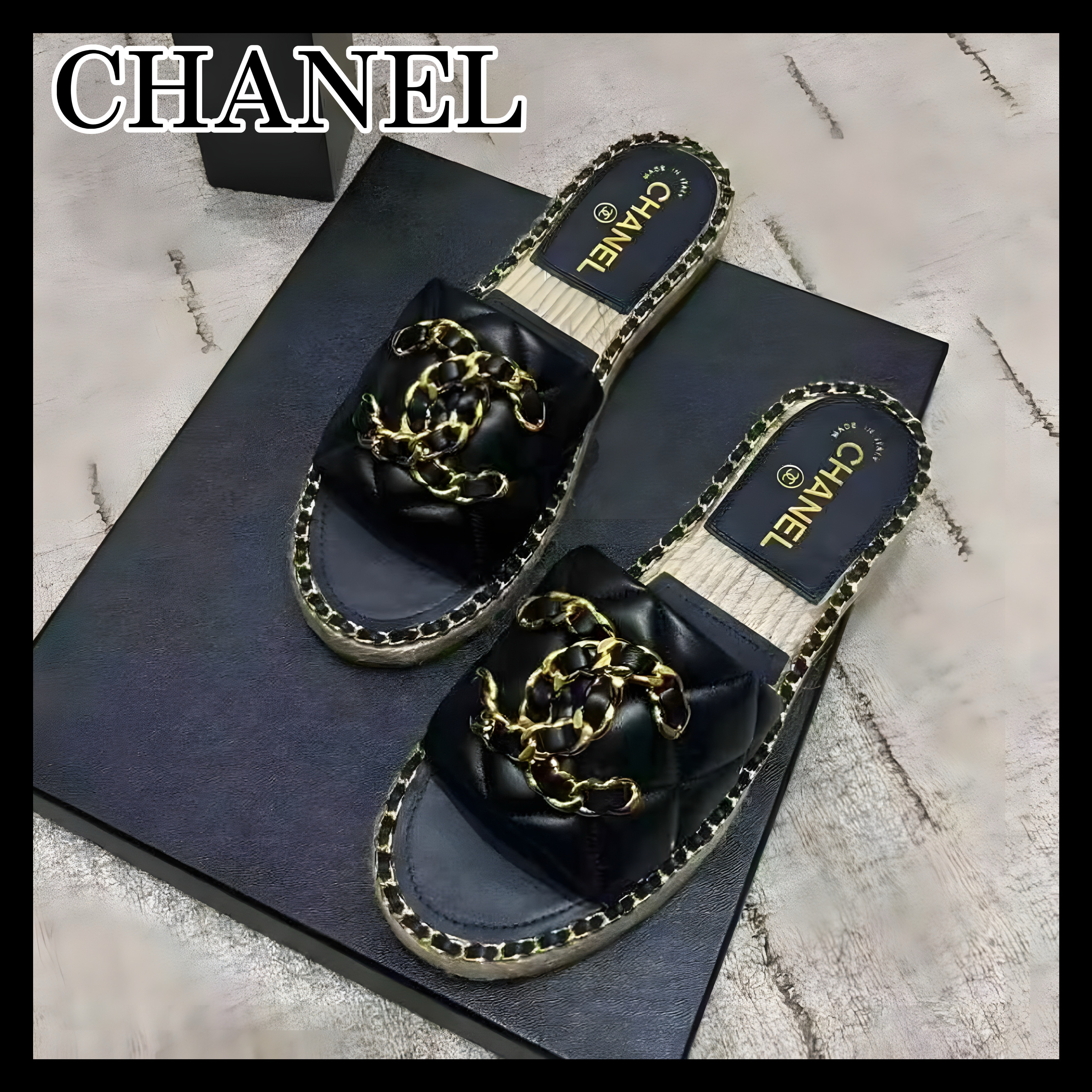 《チェーンデザインが高貴な印象に♪》25P限定★CHANEL サンダル