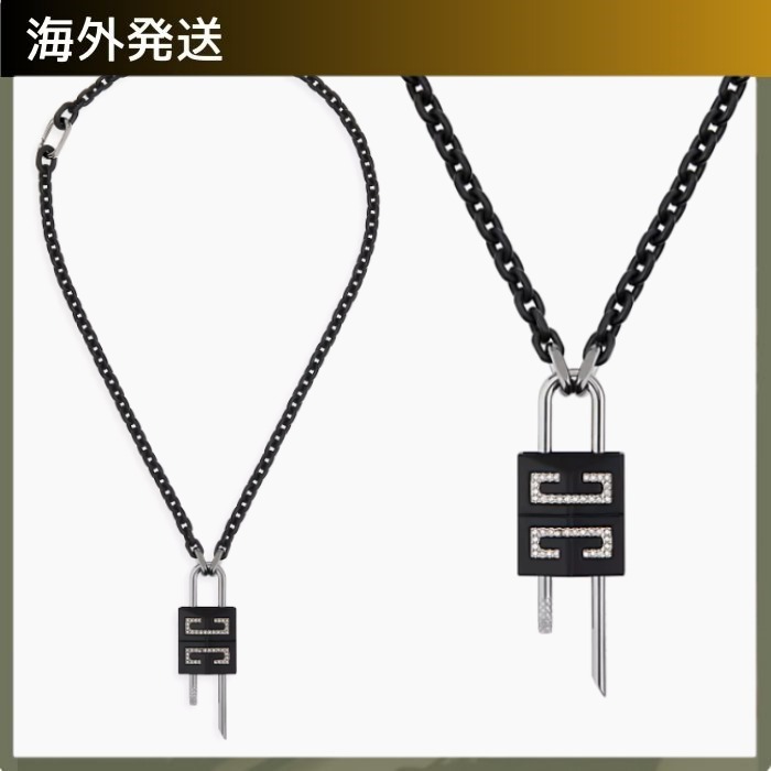 GIVENCHYジバンシィ/クリスタル メタル製小型ロックネックレス