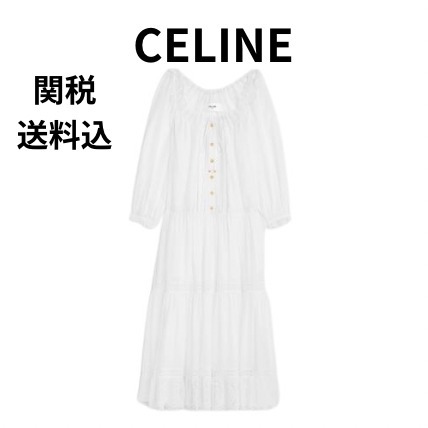 アウトレット CELINE エンブロイダリー フォークドレス