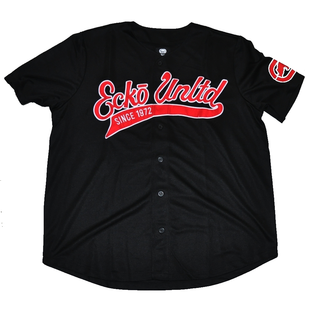 シャツ ECKO UNLTD / SPRICT LOGO BASEBALL GAME SHIRTS BLACK 2XL
