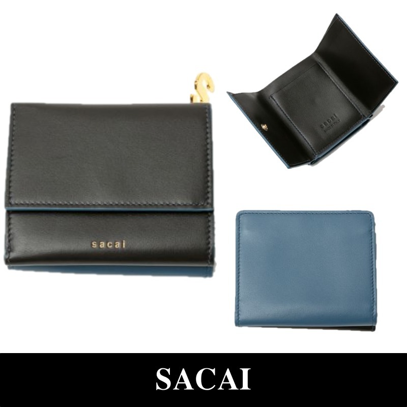 新作【SACAI】Bicolor Trifold Wallet