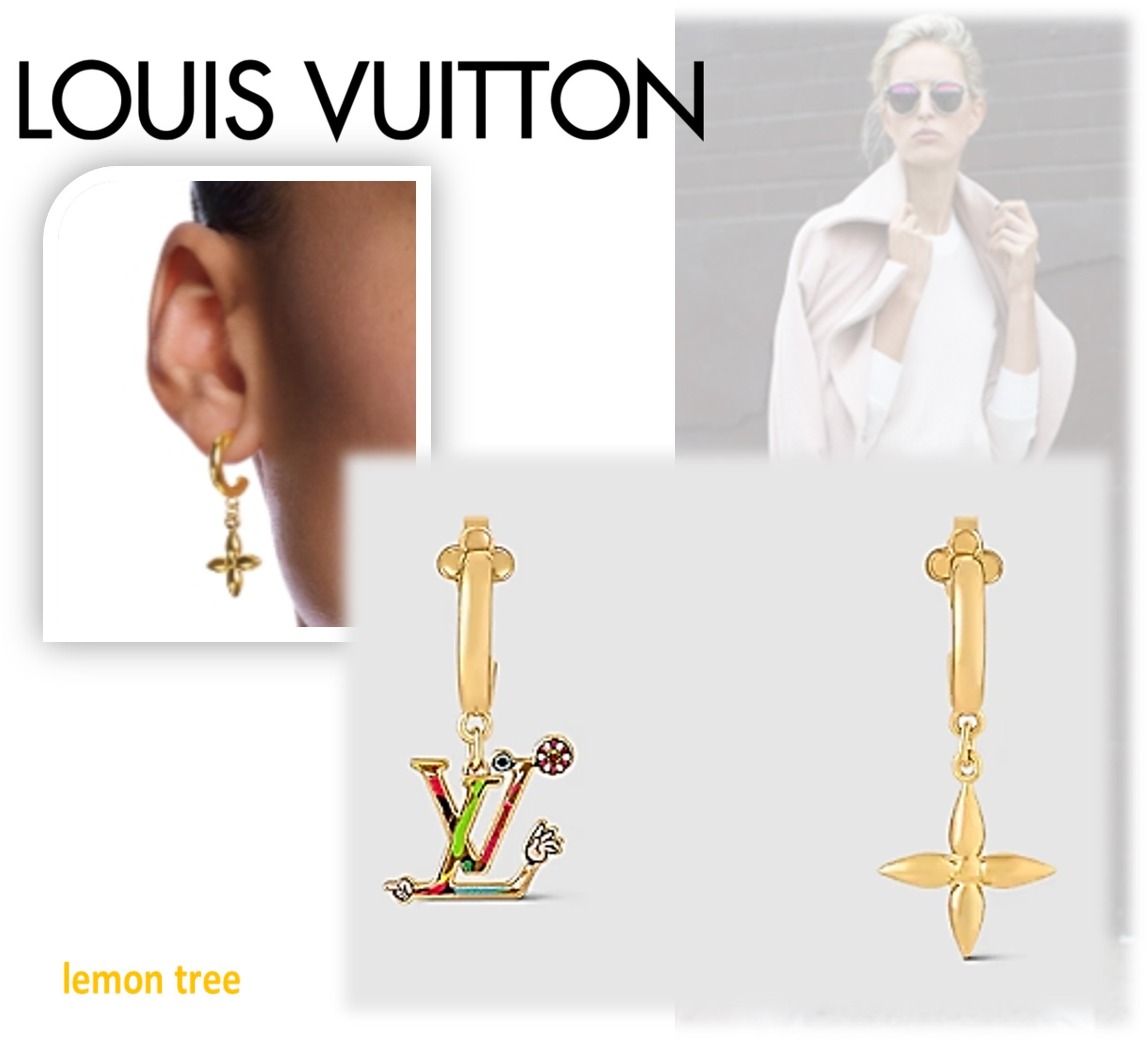 【Louis Vuitton】村上隆コラボ スーパーフラット ピアス M02506