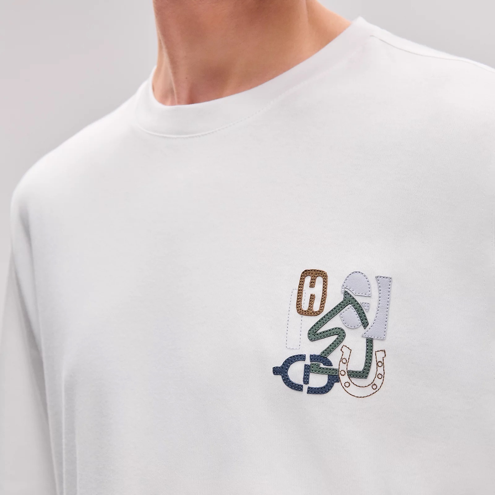 HERMES 25SS Tシャツ ミニパッチ 《Hパズル》ホワイト DHL 直営
