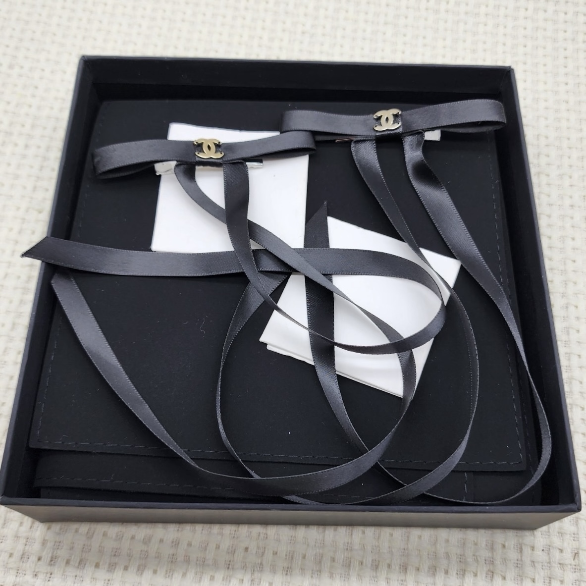 【CHANEL】リボン バレッタ 2個セット ココマーク ツインテール