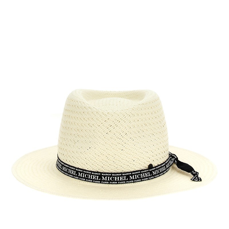 ハット Maison Michel SS25 'Andre' hat (1003118002 WHITEBLACK)