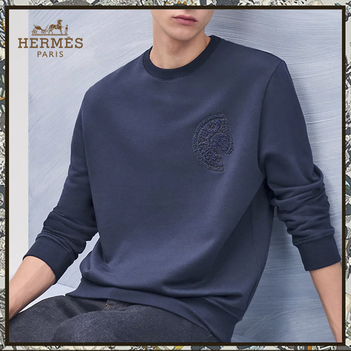 HERMES スウェットシャツ《クルー・ド・セル》 オーシャン 直営