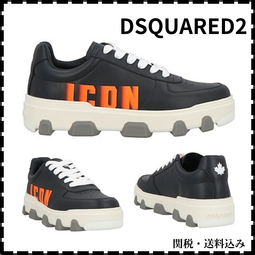 ★DSQUARED2★ディースクエアード ロゴ レザー スニーカー