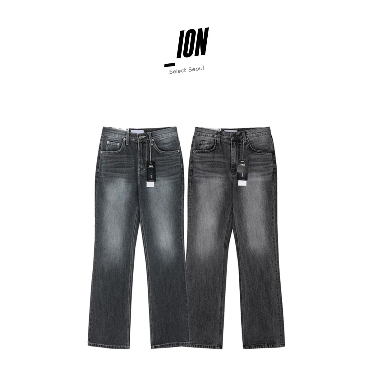 デニム・ジーパン IONSEOUL +5cm Grayish Stone Bootcut Denim Pants (336) 5JH166