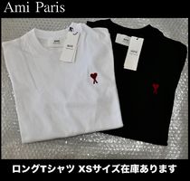 即日発送【AMI PARIS】ユニセックス ハートロゴ ロングTシャツ