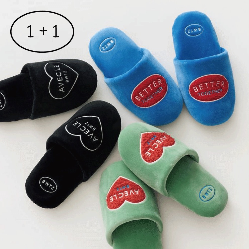 【BO WELL】1+1 アベック ベルベット ホームシューズ (3 COLORS)