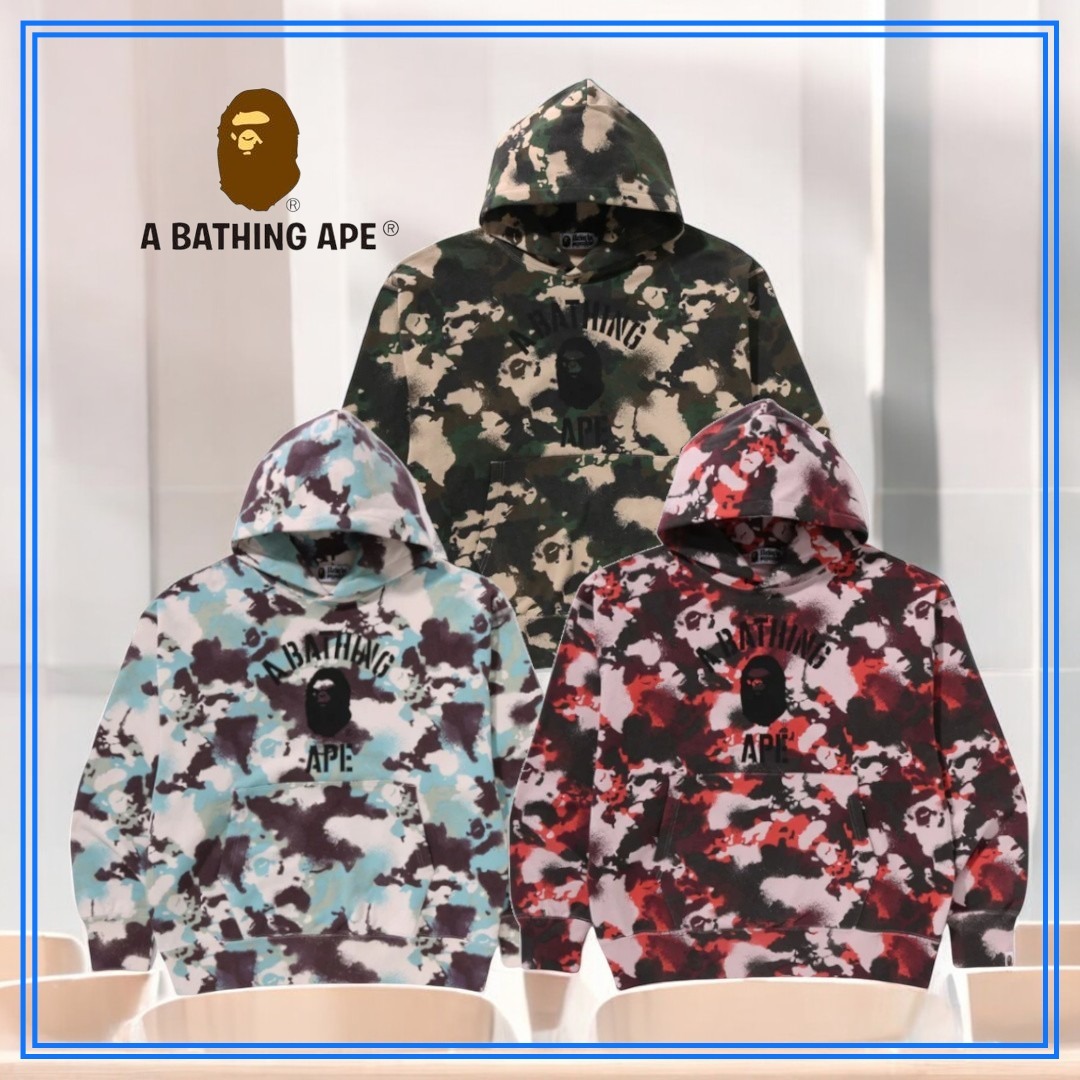 完売必須 A BATHING APE MAP CAMO RELAXED FIT PULLOVER HOODIE