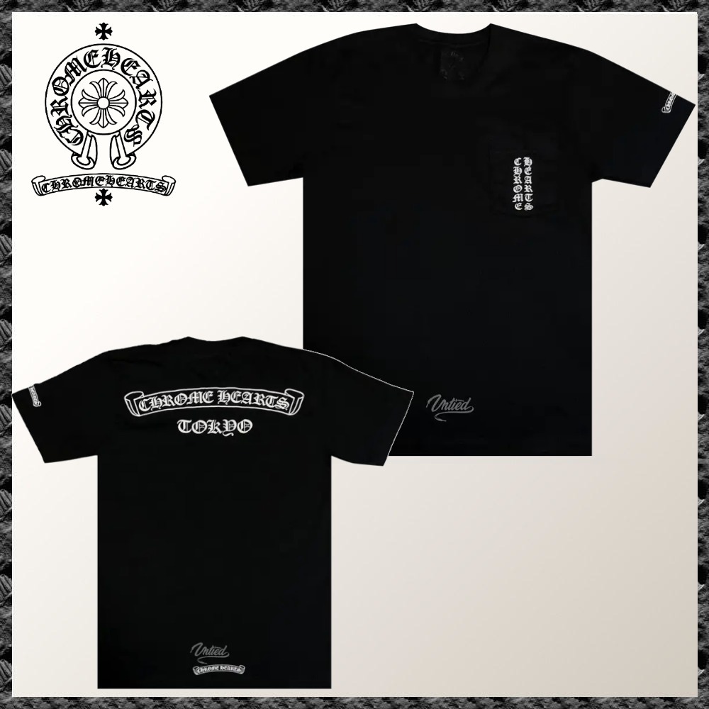 送料込◆CHROME HEARTS◆スクロールロゴ 東京 Tシャツ ブラック