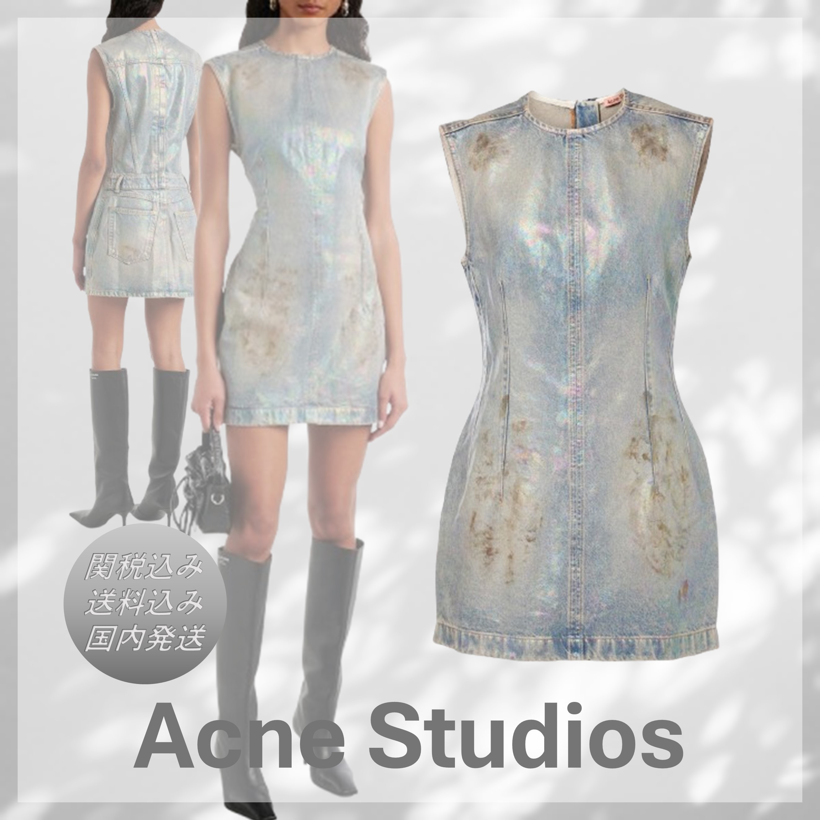 送料関税込■Acne Studios■コーティングデニムツイルミニドレス