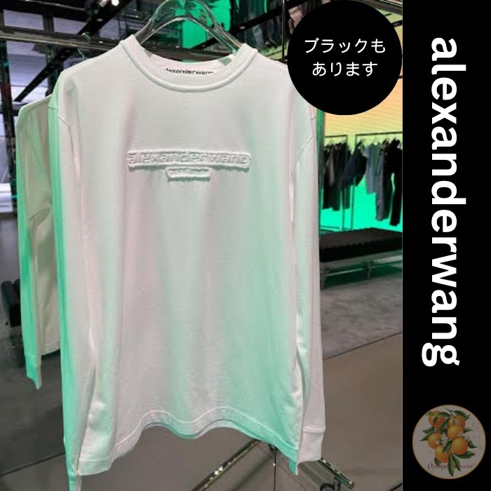 Alexander Wang ディストレス ロゴ Tシャツ ホワイト alexanderwang アレキサンダーワング コットンジャージー ロゴ