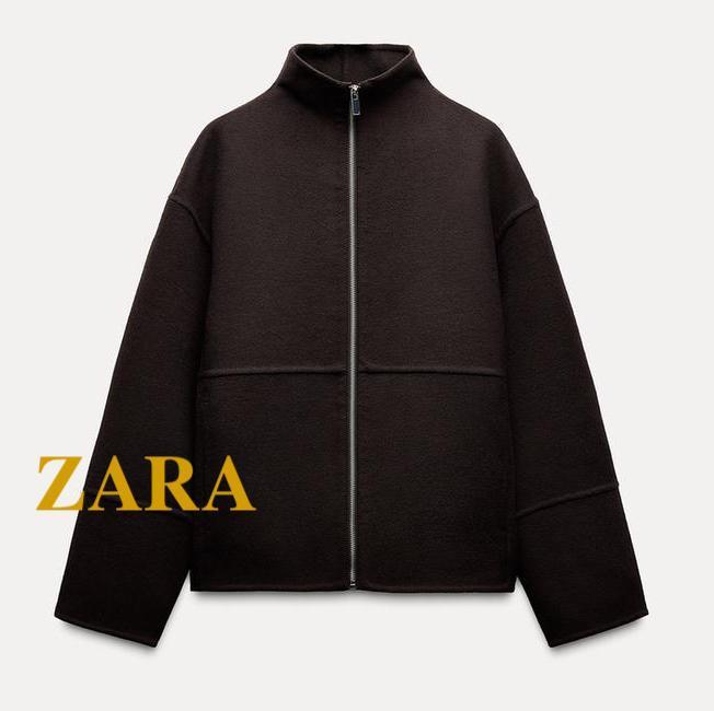 ☆ドイツ発*ZARA*新作*ハイネックウールジャケット/BR☆