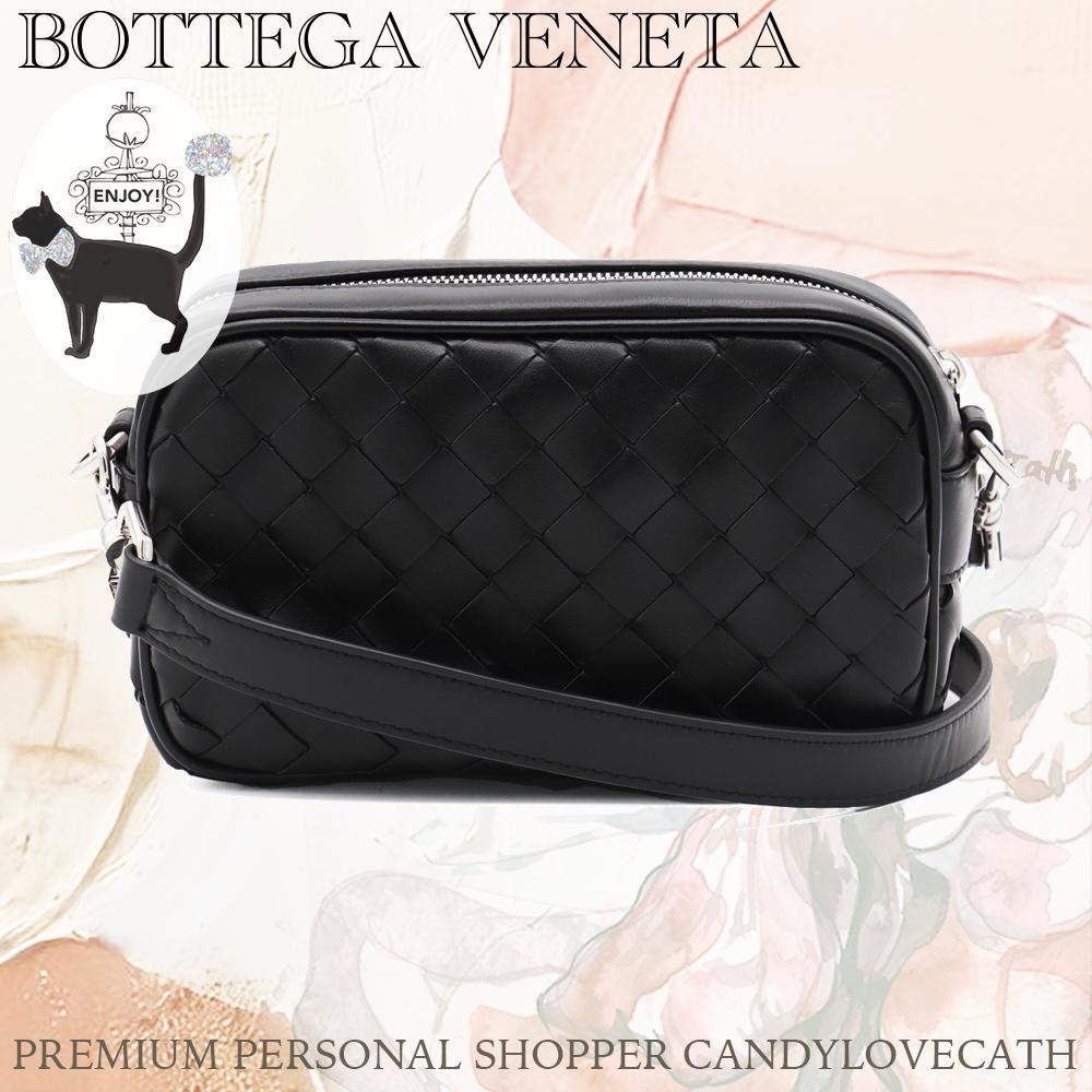 ショルダーバッグ BOTTEGA VENETA BLACK AND SILVER LEATHER MINI BAG