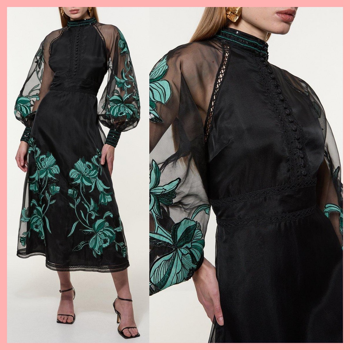 日本未入荷★Karen Millen ビーズフレアワンピース