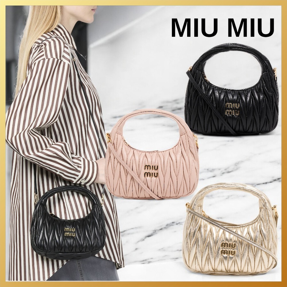 【MIUMIU】Wander キルティング ナッパレザー ホーボーバッグ