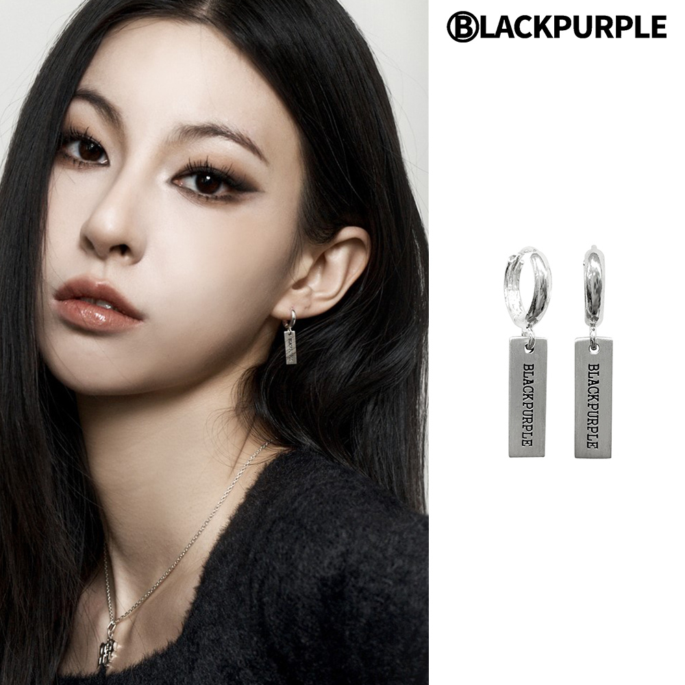 【BLACKPURPLE】24FW★ BlackPurple Minimal Tag Earrings